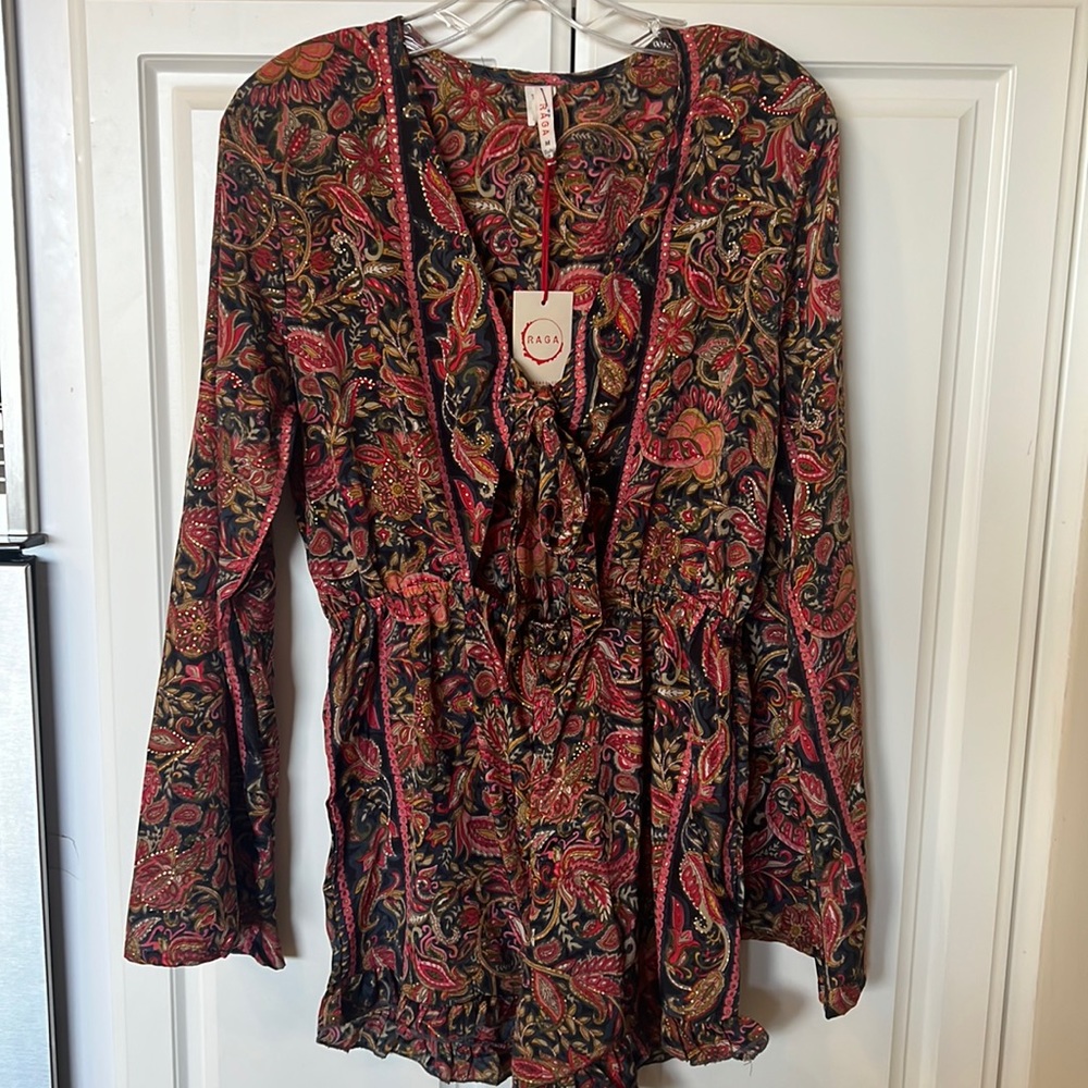 NWT Anthropologie RAGA Long Sleeve Romper Size medium or small